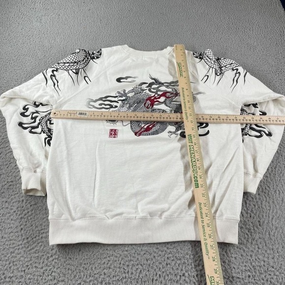 Vintage Karakuri Tamashii Japanese Dragon Sweatshirt White Adult Men's Large - Picture 6 of 6
